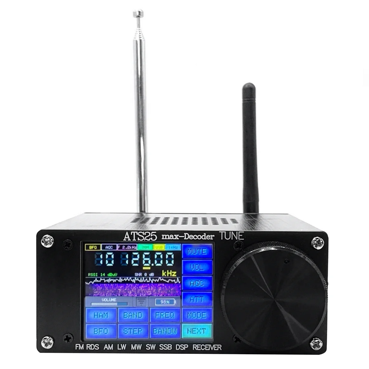 4.17 Air ATS25 Max Decoder Full Band Radio Receiver FM RDS AM LW MW SW SSB DSP Receiver Support 2.4inch Touch Screen