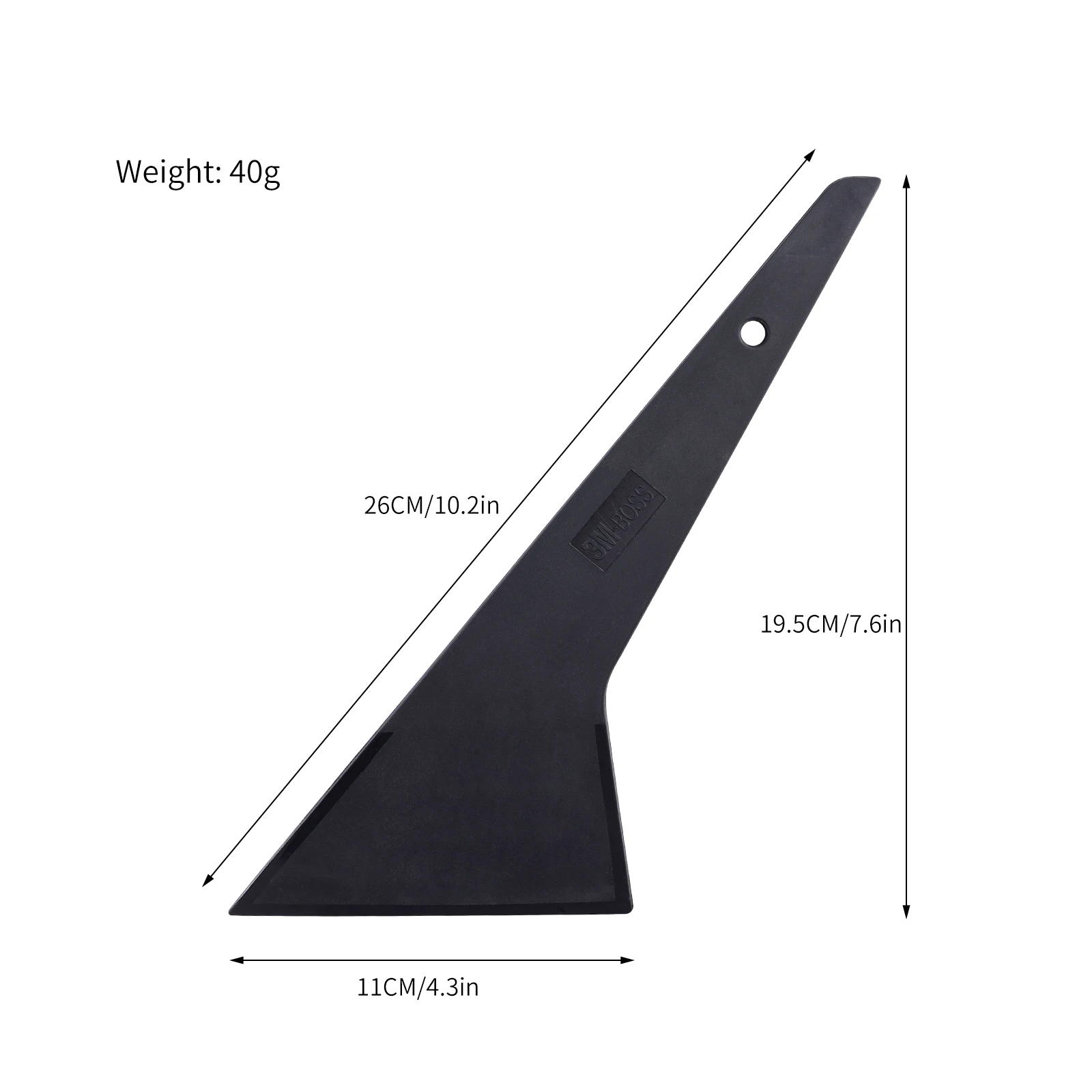 Black Oblique Triangle Plastic Squeegee Car Wrap Tool Vinyl Wrap PPF Window Tint Scraper Bubble Remover Edge Applicator 1Pc