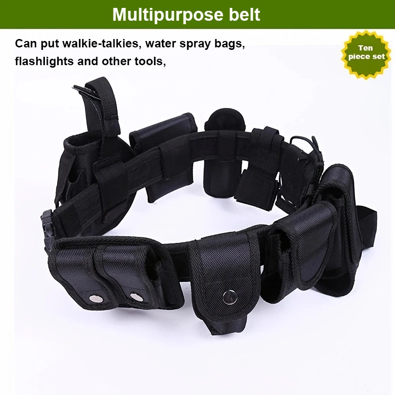 Versatile 10-piece must-have Heavy Duty Tactical Belt Adjustable Nylon Military/Police Tactical Belt set Perfect for security