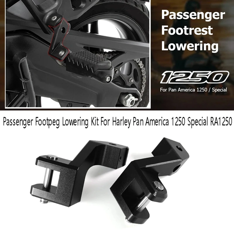 

Motorcycle Passenger Footpeg Lowering Kit Adjustment Foot Rests Pedal For Pan America 1250 Special RA1250