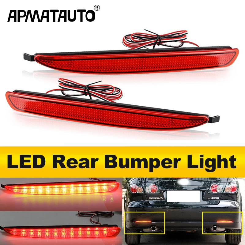 2 pces conduziu a luz do para-choque traseiro para mazda 6 2003-2008 atenza sport mazdaspeed carro traseiro led parar luz de nevoeiro oem #   DBA-GG3S/DBA-GG3P