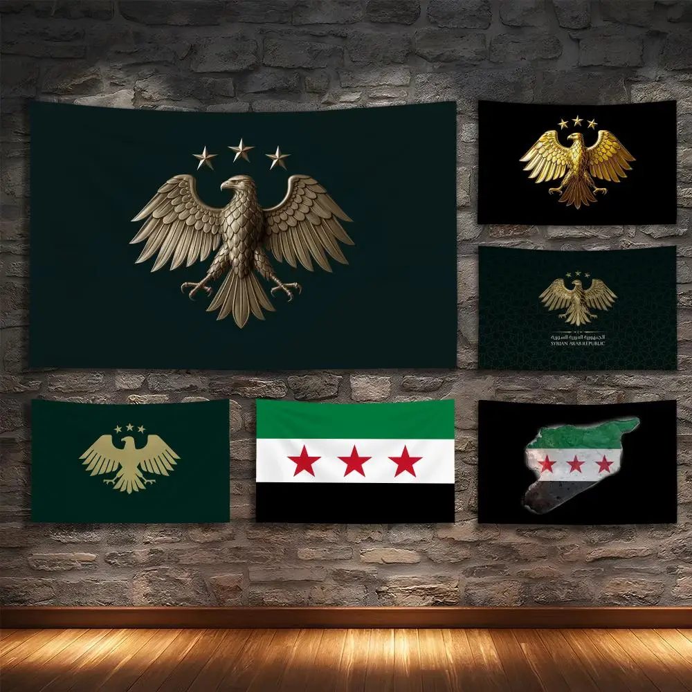 

new Syria cool logo Eagle Tapestry Custom Living Bedroom Party Dormitory interior Wall bohemian Decoration Attached clip
