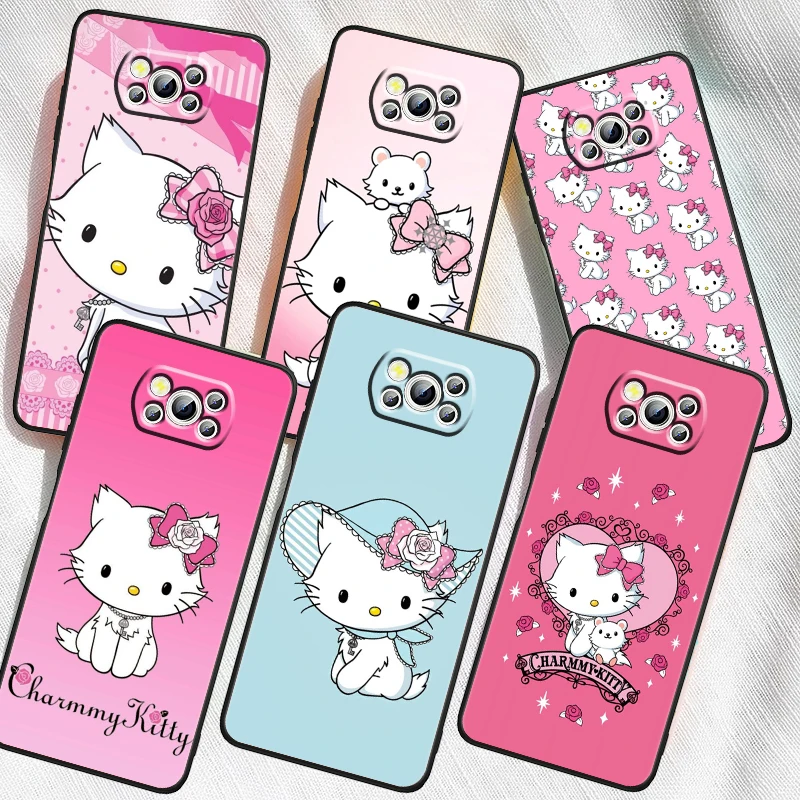 

Cute Cartoon CharmmyKitty For Xiaomi Mi Poco F5 F4 F3 X6 X5 X4 X3 M6 M5 M5S M4 M3 C65 Pro GT NFC 5G Black TPU Phone Case