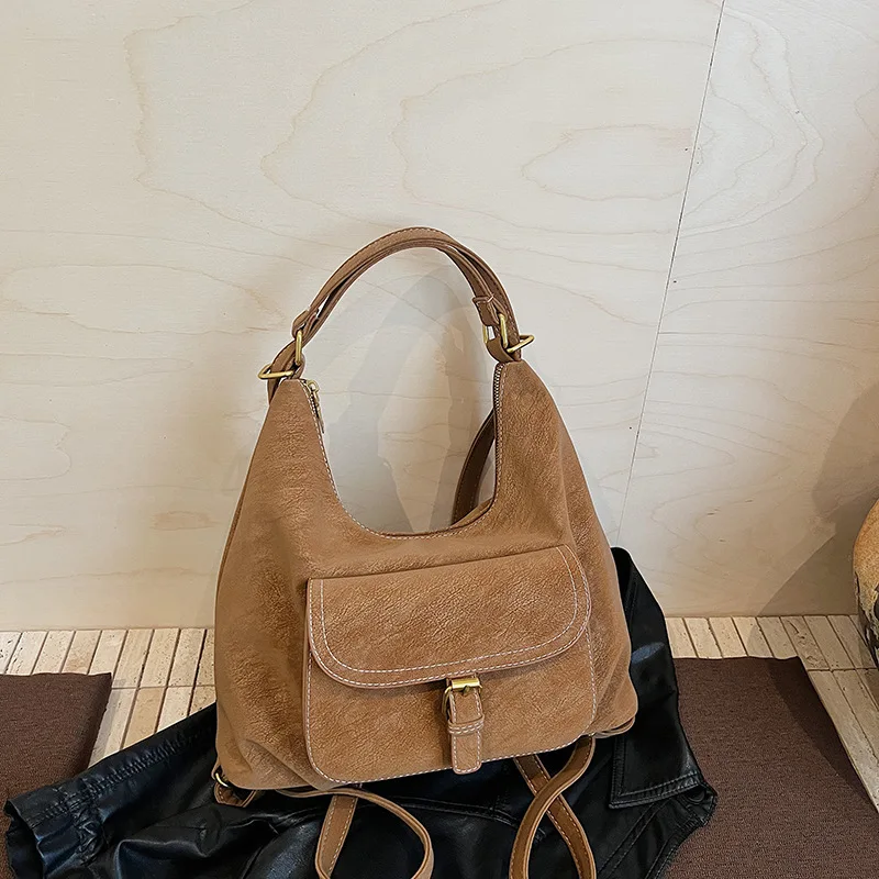 

2025 New Vintage Large Capacity Shoulder Crossbody Bag for Women, Genuine Leather Multi-way Tote Purse, Retro Chic Work Bag