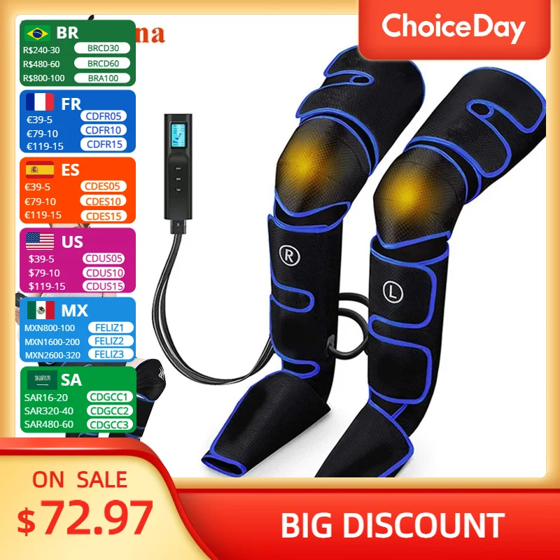 

Leg Muscle Relaxer 6 modes Air Compression Recovery Boot Lymph Release Relieve Foot Fatigue Heating Leg Massager for Athletes