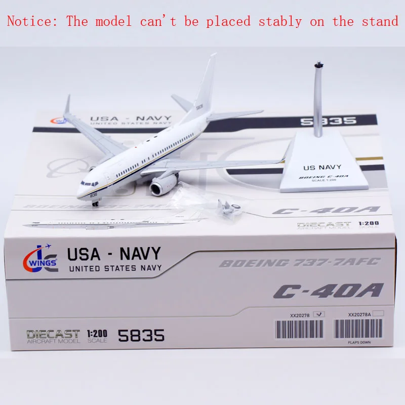 XX20278 regalo aereo da collezione in lega JC Wings 1:200 US NAVY Boeing B737-7AFC C-40A Clipper Diecast Aircraft Jet Model 165835