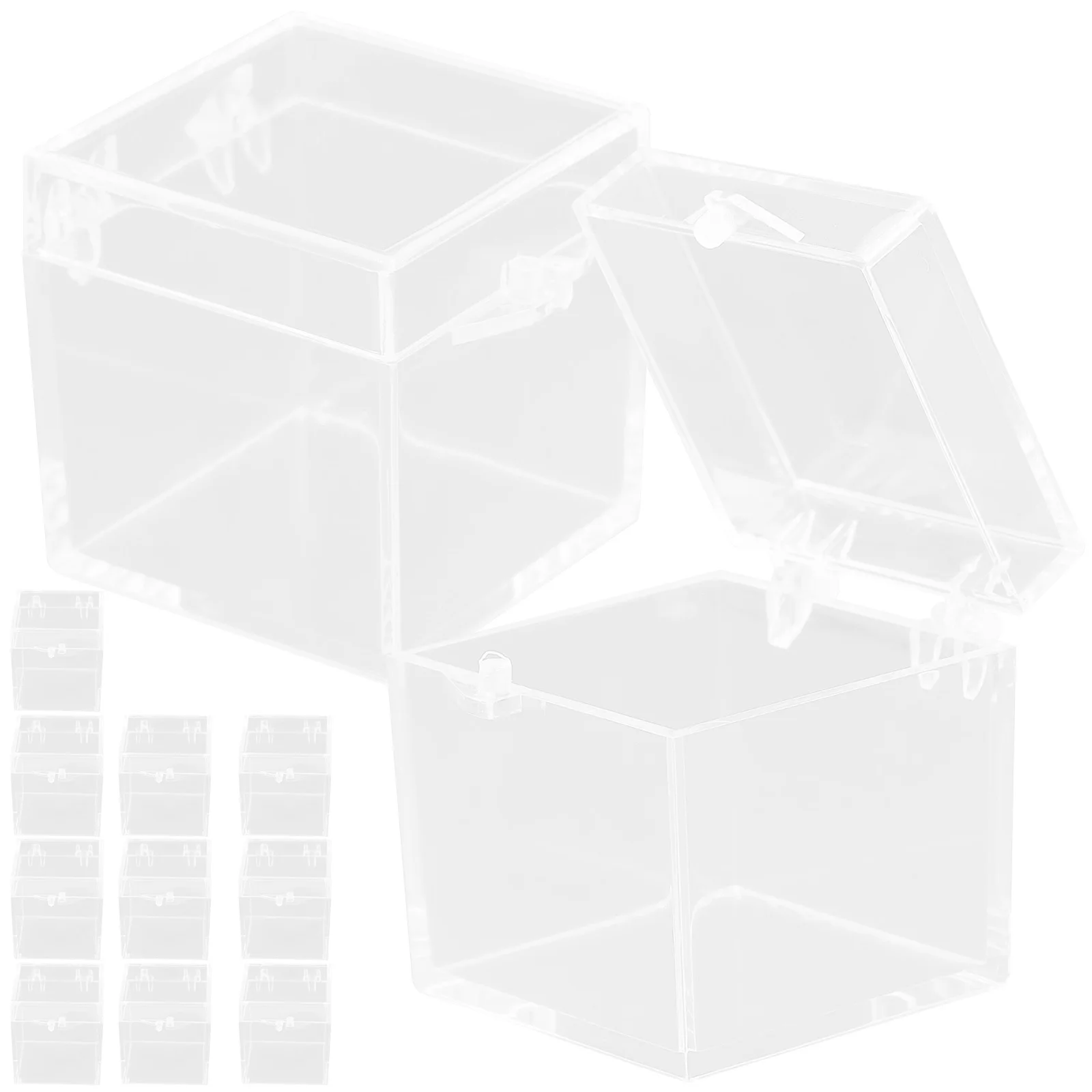 

12Pcs Transparent Display Box Clear Organizer Mineral Specimen Storage Containers Sturdy Lightweight Scratch Resistant