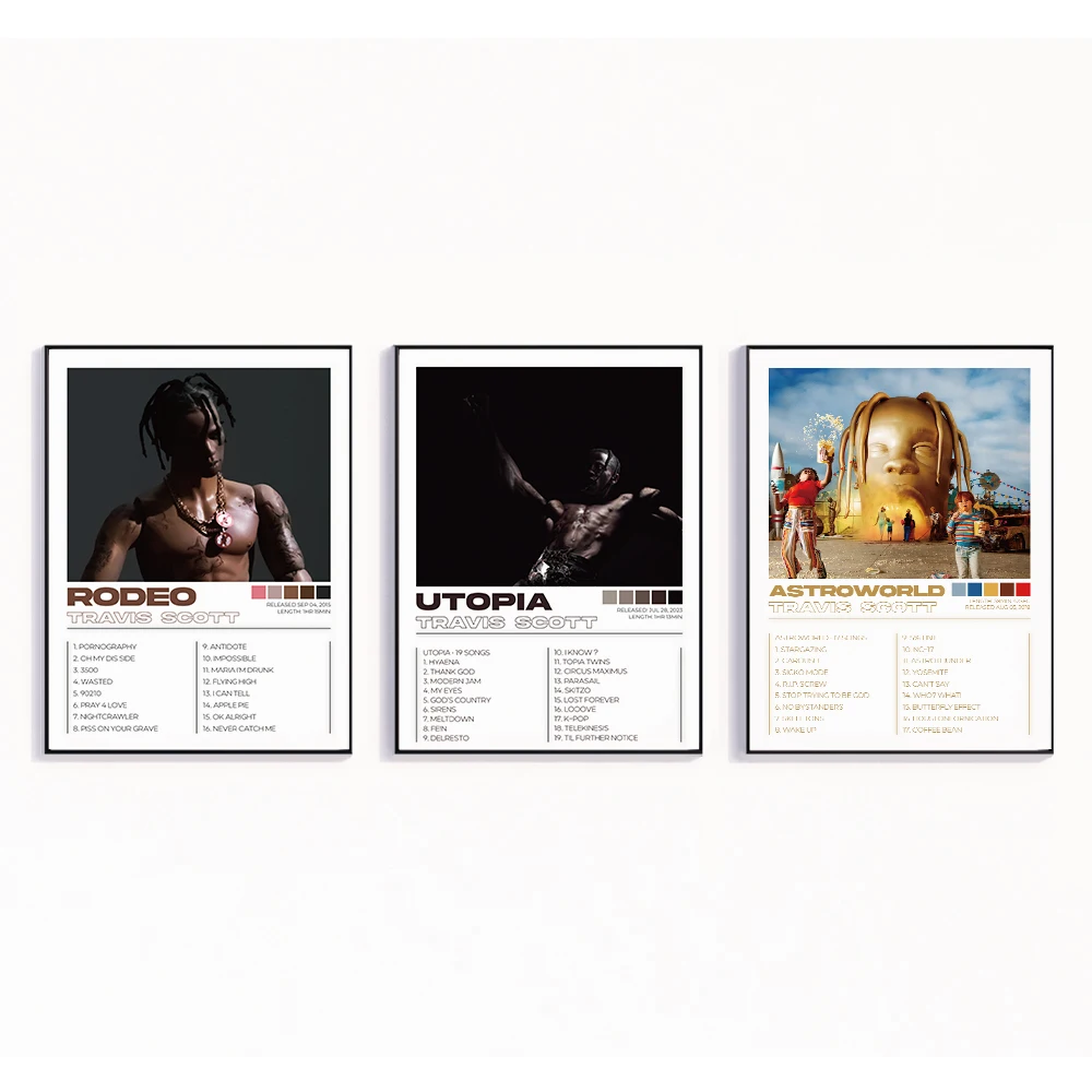 

3pcs Modern Utopia/Astroworld/Rodeo Wall Art Prints Canvas Painting Poster Picture For Living Room Home Decor