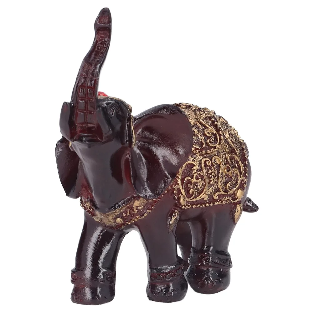 Synthetic Resin Vintage Resin Elephant Figurine Red 3.9 X 3.9 X 2.0in Indoor Outdoor Elephant Ornament Elephant