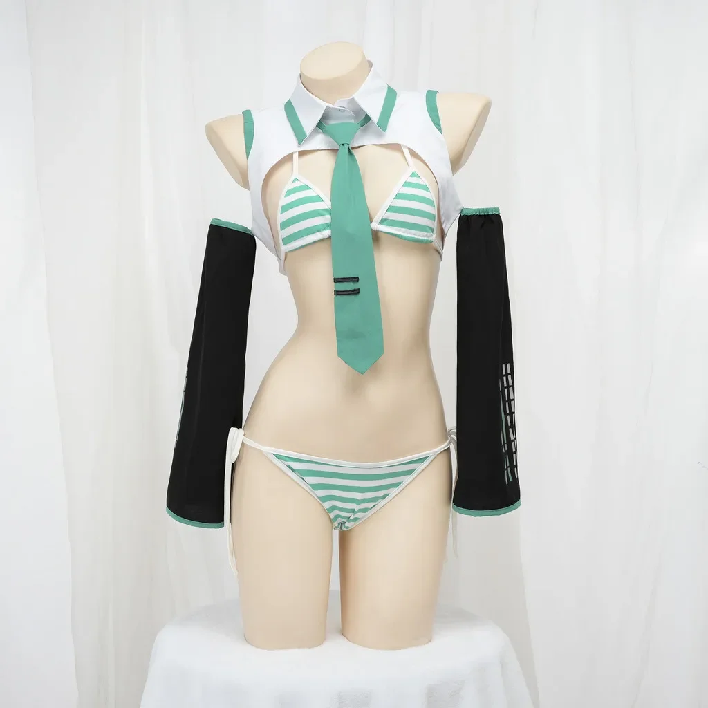 

Women Lingerie Exotic Sets Home Sleeping Nightwear Bikini Top Panty Briefs Maid Hatsune Miku Cosplay Role Play Uniform