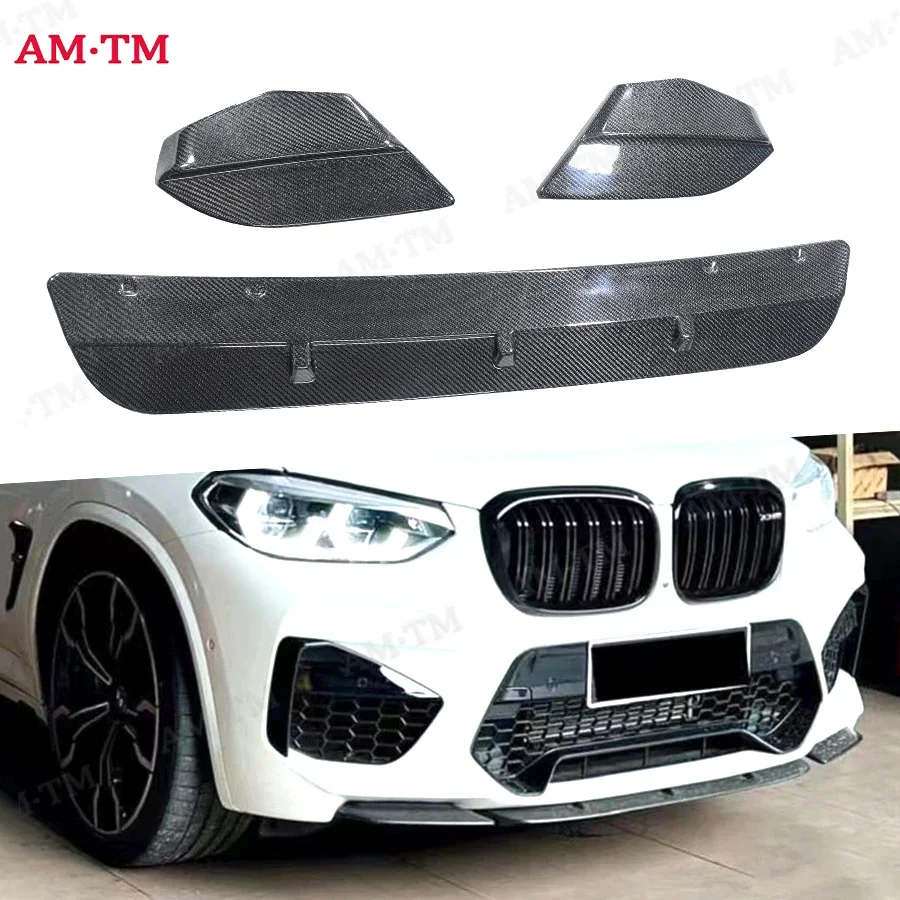 

For BMW X3M F97 X4M F98 2022+ Carbon Fiber Car Front Bumper Diverter Spoiler Diffuser Front lip chin Upgrade body kit