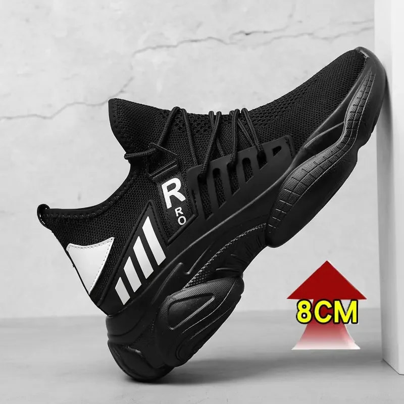 

Luxury brand sneakers men elevator shoes height increase shoes for men casual insole 8cm 6cm optional heels taller male 36-44