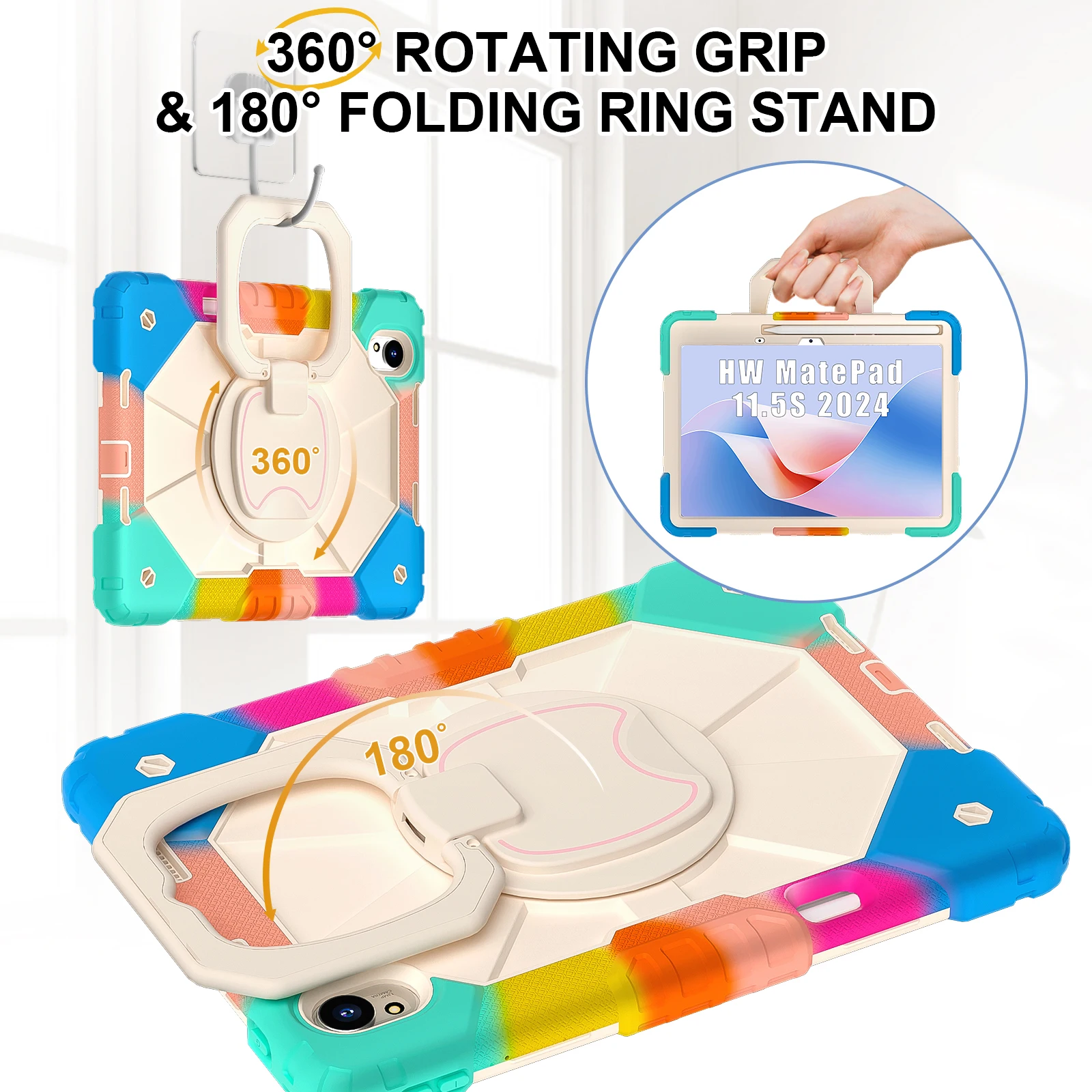 Armor Case For Huawei Matepad 11.5S SE 11 11.5 2023 2024 Tablet Hard PC Stand Shockproof Shell Kickstand For MatePad Air 11.5