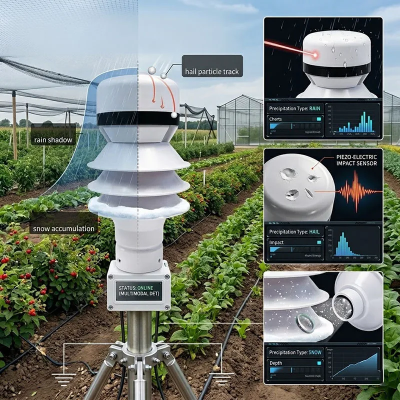 Dustproof Waterproof 24GHz Low Power Consumption Maintenance-free Smart Agriculture Control Monitoring Sensor Radar Rain Gauge