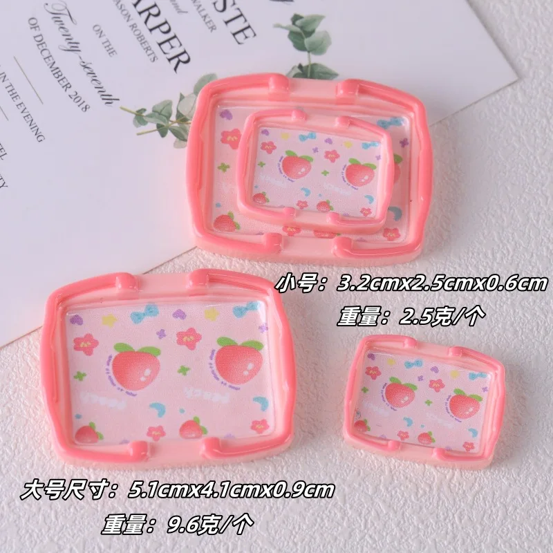 5pcs Mini Fruit Print Tray Hand Basket Tray Model DIY Miniature Food Resin Craft Table Decor Ornament