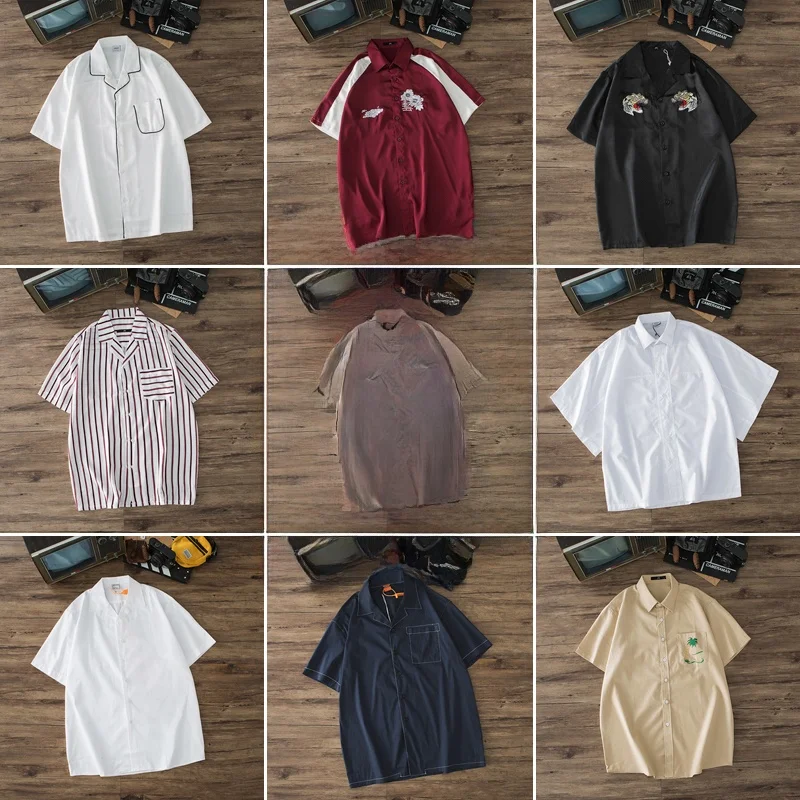 

Men's irt Collection Piece Loose Fit Long Sve Korean Sle Cotton Breathable Autumn Season Button Detail Youth Faion