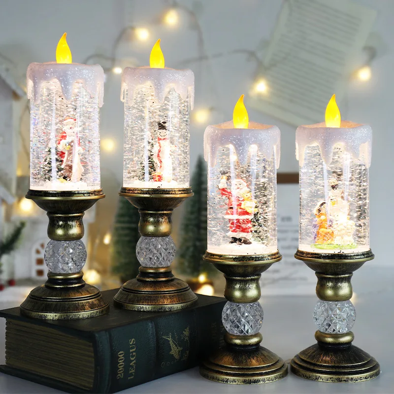 Weihnachts dekorationen Wind lampe Kerze Kerzenhalter Schnee Schneeflocke Spieluhr kreative Weihnachten Geschenk Szene Anordnung