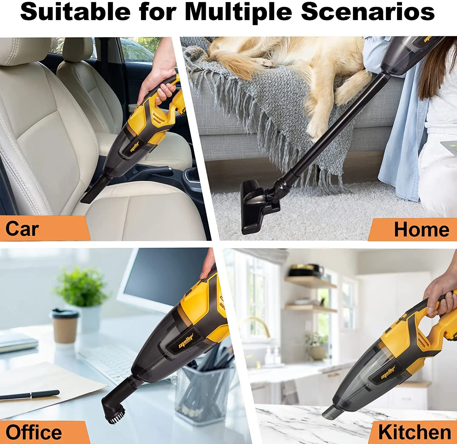 Mellif Cordless Vacuum Cleaner for DeWalt 18V 20V Battery (tool only) Handheld Vacuum for Hardwood Floor Carpet Pet Hair Car