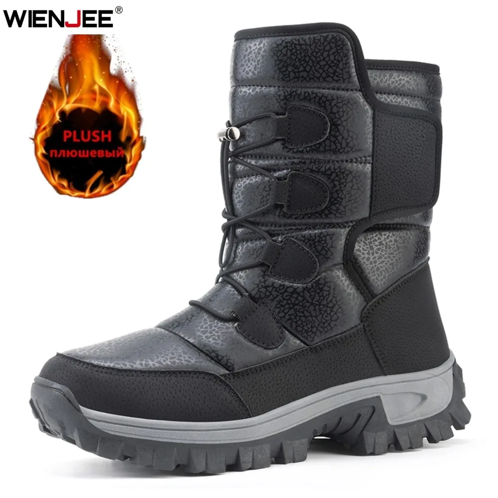 

New Winter Men's Shoes Warm Plush Men's Boots High Top Couple Snow Boots Winter Outdoor Anti-Slip Ankle Boots Women Casual Boots
