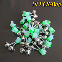 10PCS/Lot Fishing Bite Alarms Fishing Rod Bell Rod Clamp Tip Clip Twin Bells Outdoor Fishing Accessories Tools