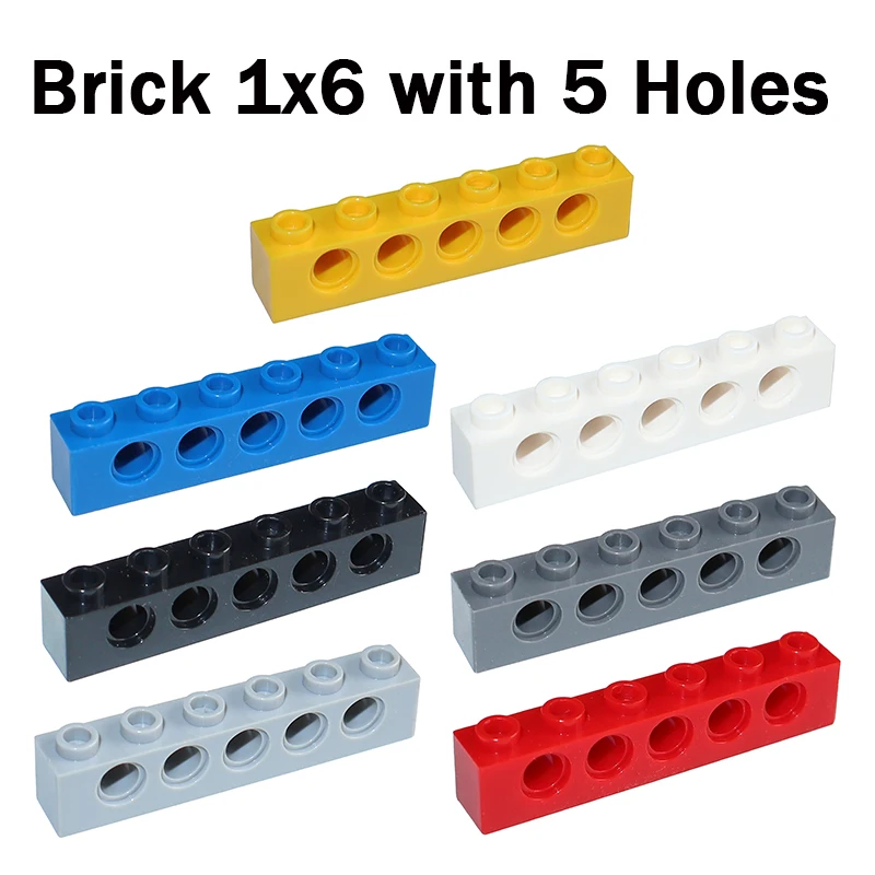 

MOC Technology Assemble Particles Brick 1x6 with 5 Holes 3894 DIY Building Blocks Educational Toy for Kids
