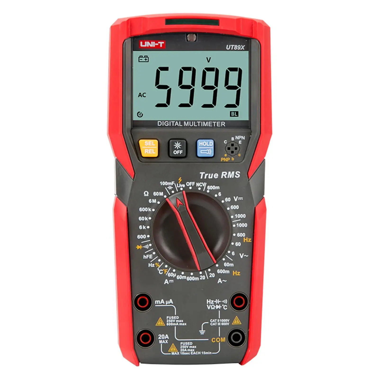 

UNI-T UT89X UT89XD Professional Digital Multimeter Hz Ohm NCV Capacitance Resistance Tester True RMS AC DC Current Voltmeter