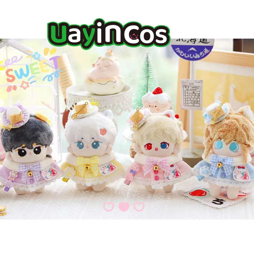 10cm Doll Clothes Dessert Party Cake Hat Cloak Cute Costume Suit Stuffed Plushies Plush Doll Accessories Anime Toy Kids Gifts