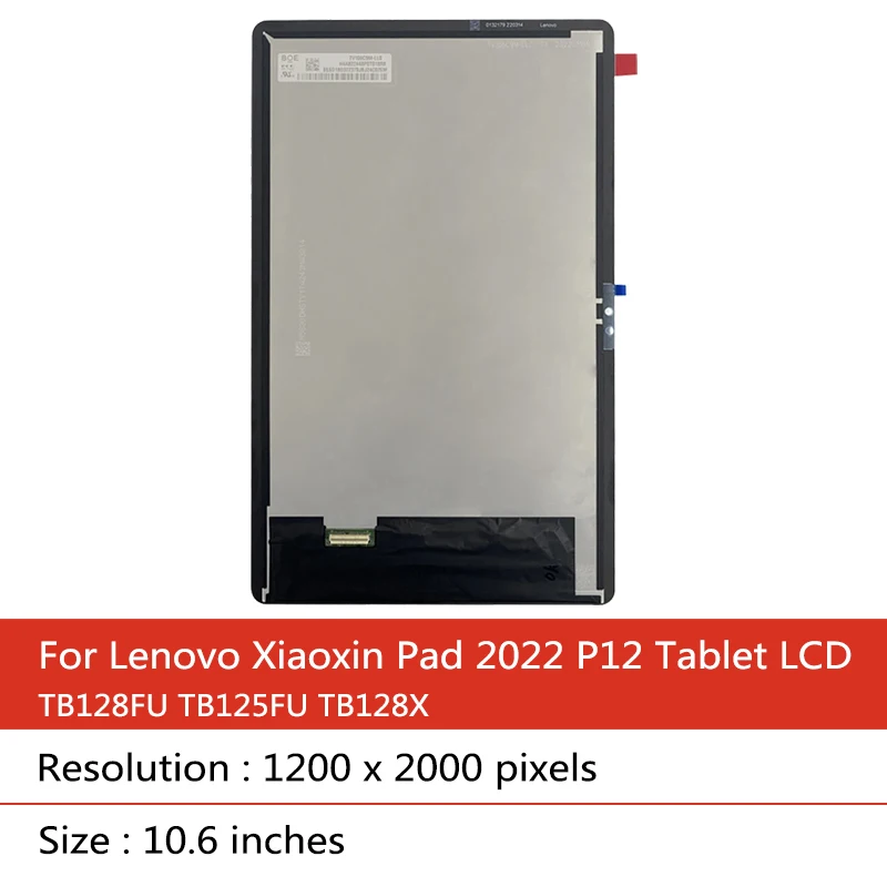 10.6''NEW For Lenovo Xiaoxin Pad 2022 TB128 TB128FU TB128XU LCD Display Touch Screen Digitizer Panel Assembly TB125FU Display