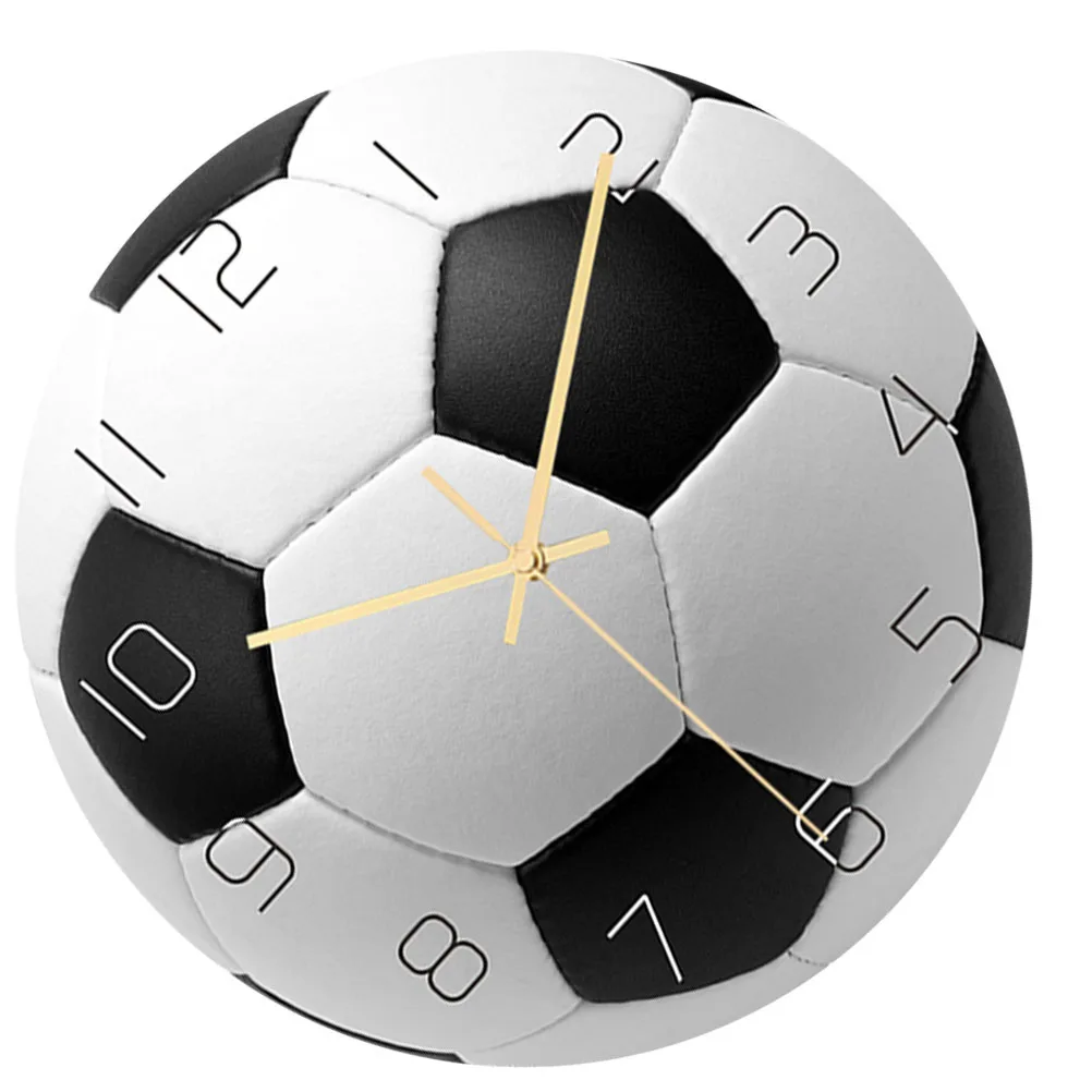 

Football Wall Clock Acrylic Material Silent Mute Movement Big Arabic Numerals Easy Install for Living Room Bedroom Study