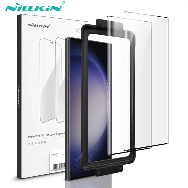 NILLKIN 2Pcs Full Glue Screen Protector For Samsung Galaxy S24 Ultra Full Cover Soft Film For Samsung Galaxy S24/S24+ With tool