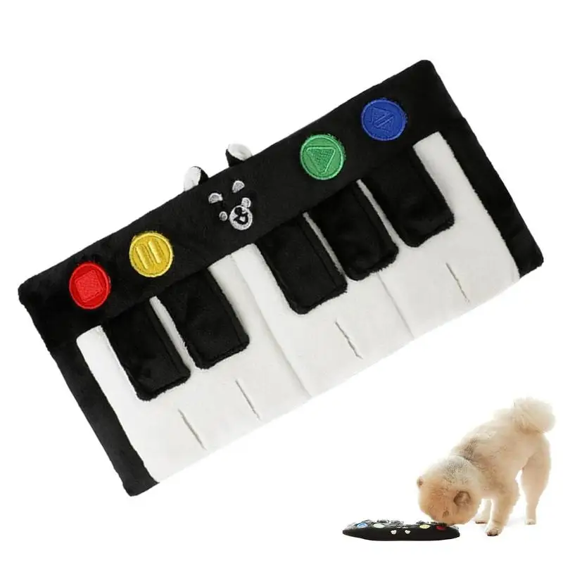 Plush Dog Toy Piano Design Dog Nosework Mat Squeaky Dog Sniffing Pad Dog Chew Toys For Aggressive Chewers Dog Activity Mat