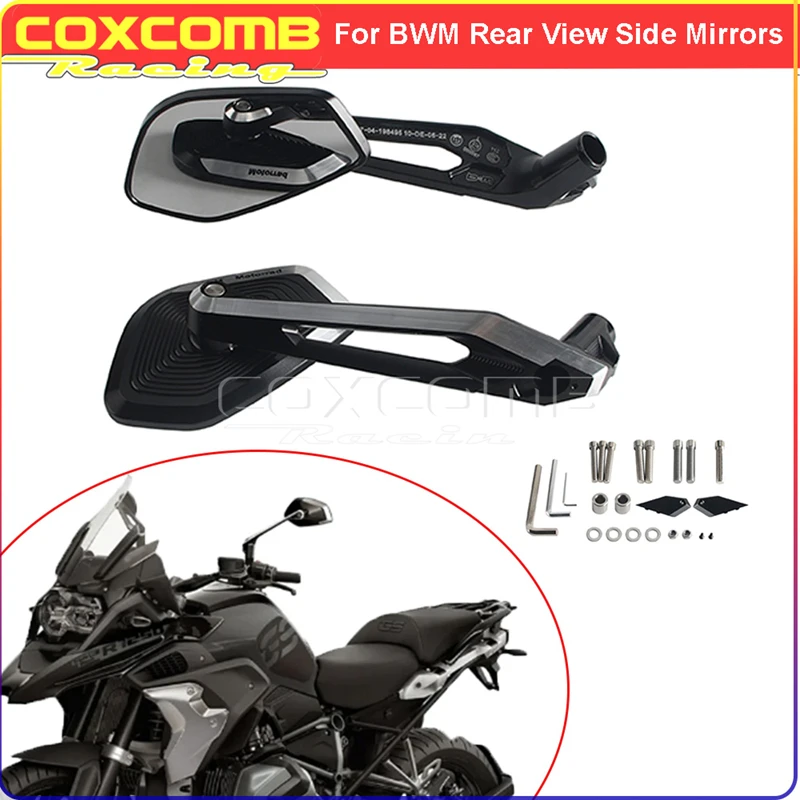 

Motorcycle Black Aluminum Rear View Side MirrorFor BMW R1300GS R1200GS R1250GS F750GS F850GS F900XR G310GS C400X C400GT R NineT