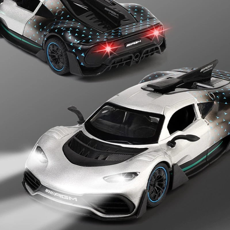 1:32 AMG ONE Sportwagen Legierung Automodell Sound und Licht Zurückziehen Kinderspielzeug Sammeln Sie Dekoration Geburtstagsgeschenk