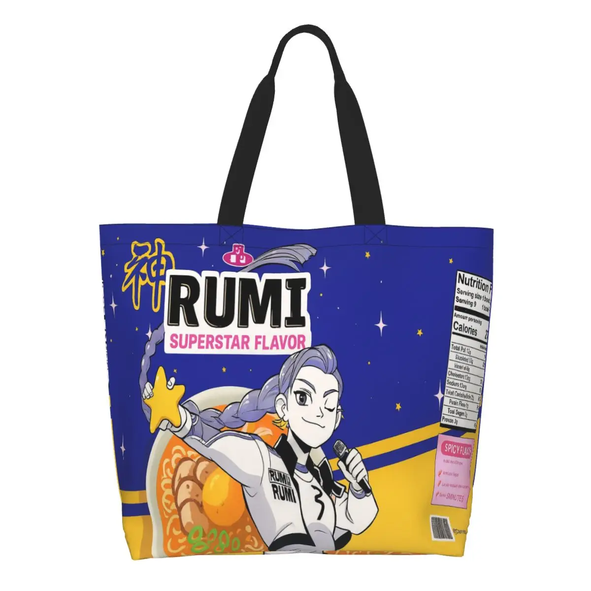 

Модная сумка для мужчин и женщин Kpop Demon Hunters Ramen Rumi, продуктовая сумка, большая вместительная сумка-тоут