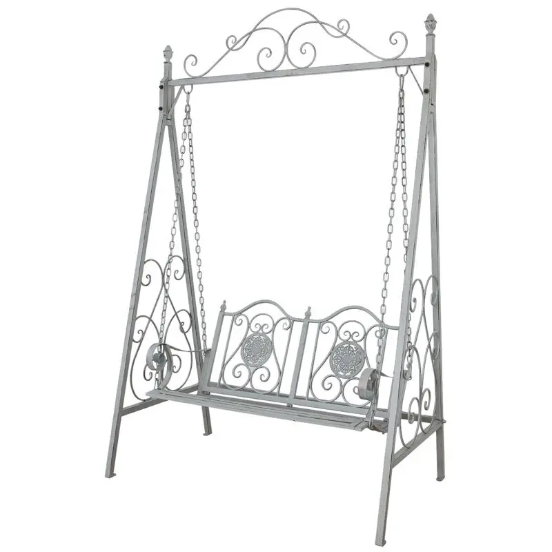 Vintage wrought iron, outdoor swing,  garden, balcony, terrace, indoor courtyard, single and double hanging baskets