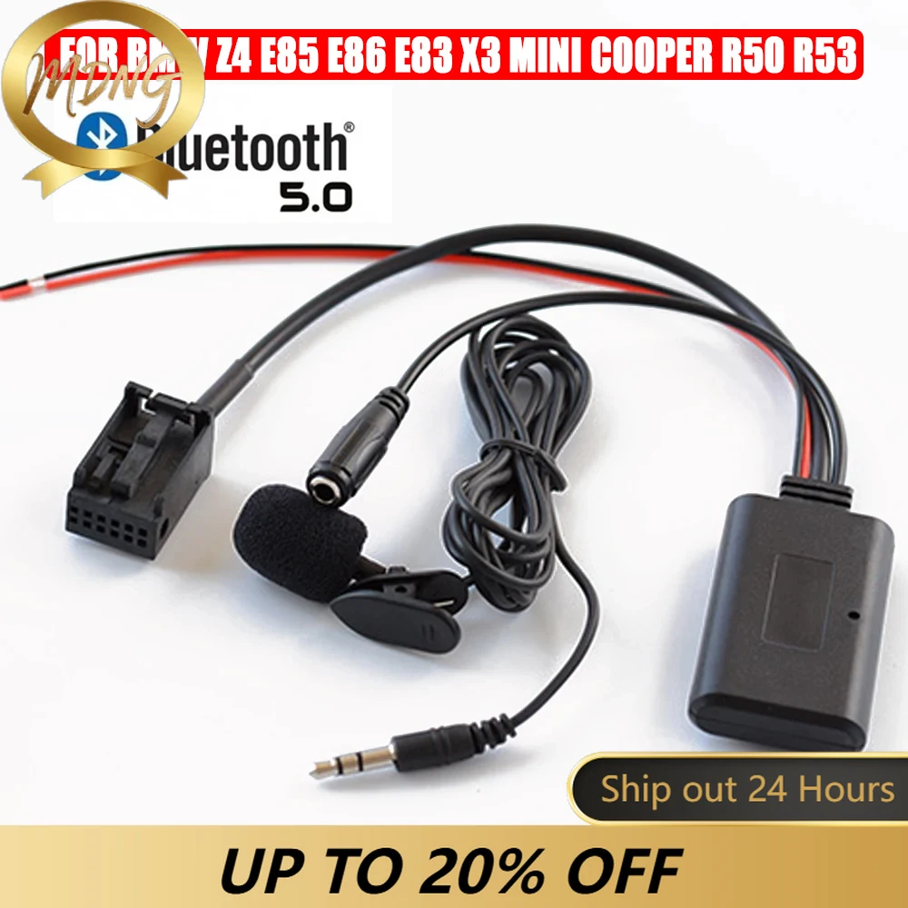 For BMW Z4  E85 E86 E83 X3 Mini Cooper R50 R53 Car Bluetooth Wireless  Adapter Stereo  AUX IN Music Business CD