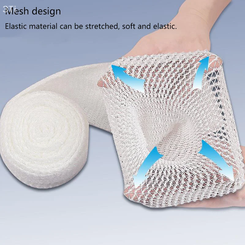1 rotolo di rete elastica per medicazione per ferite, fasciatura tubolare, tubo a rete, garza tubolare, fissaggio, fasciatura traspirante, fermo per caviglia per adulti