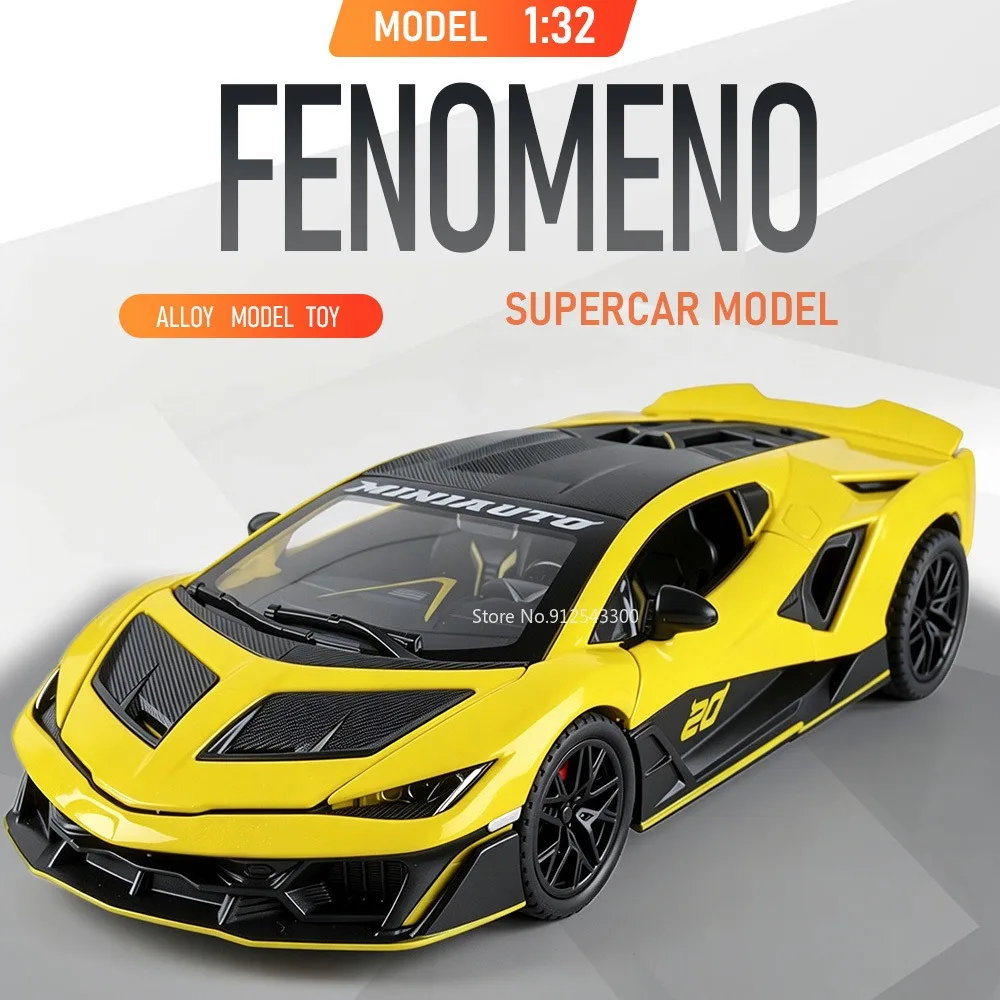 

1:32 Fenomeno Sian Car Model Toy Doors Opened Sound Light Miniature Models Pull Back Alloy Body Vehicle for Collectors Surprise
