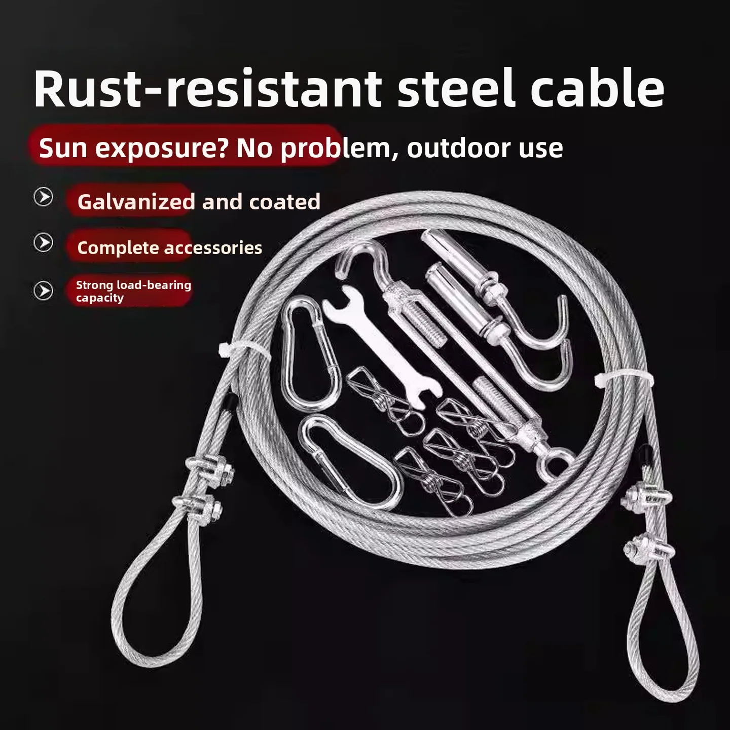Thickened Wire Rope Clothesline Outdoor Balcony Drying Clothes Quilt Hanging Curtain Fixed Plastic Coated Sturdy Drying Line
