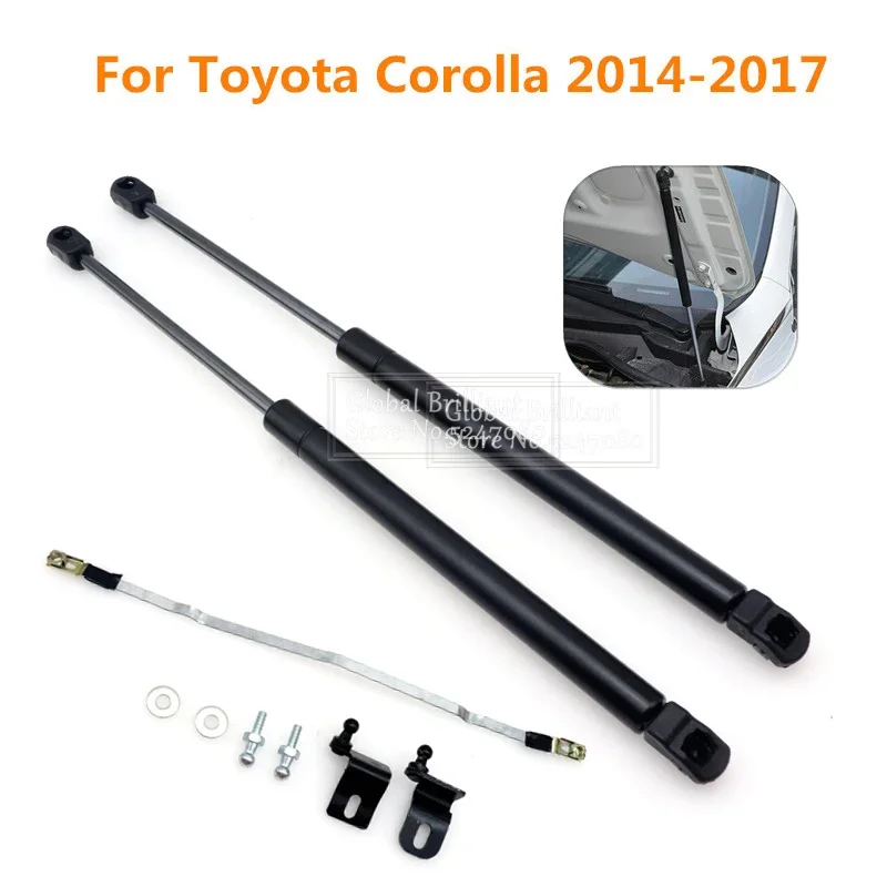 2Pcs Car Front Engine Cover Bonnet Hood Lift Supports Shock Gas Struts Bars For Toyota Corolla Sedan 4-Door 2014 2015 2016 2017