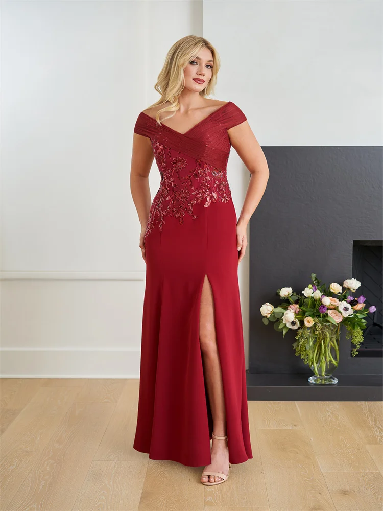 Abendkleider Frau Luxus Pailletten Abendkleider High Side Slit Party kleider Meerjungfrau Abschluss ball Cocktail kleid فساتين Ordentliche ويلة