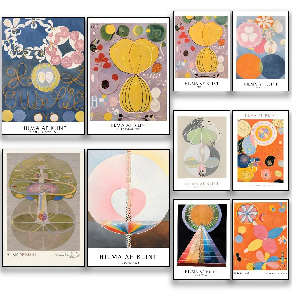 Artist Abstract H-Hilma af Klint Poster HD Removable Wall Art Gift Bedroom Lounge Dorm Office Gaming Cafe Bars