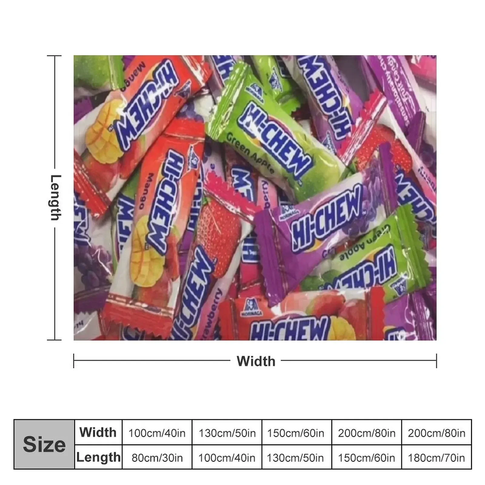 Hi-Chew Candy Throw Blanket Stuffeds Soft Big Blankets