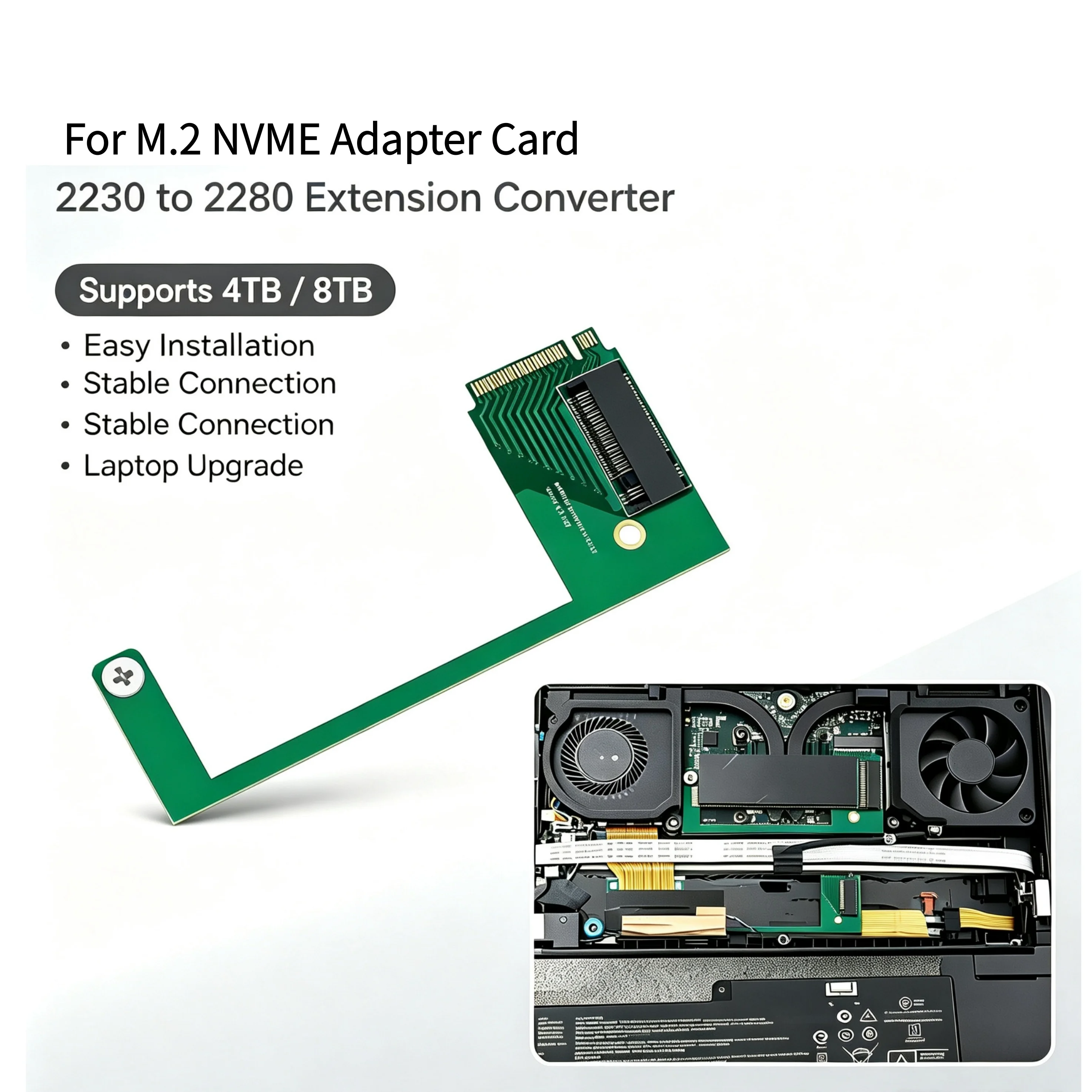 For MSI Claw8ai Claw7 Handheld Game Player Modified Card Adapter Expansion Transfer Board for 2230 to 2280 NVME M-Key SSD 4T 8T