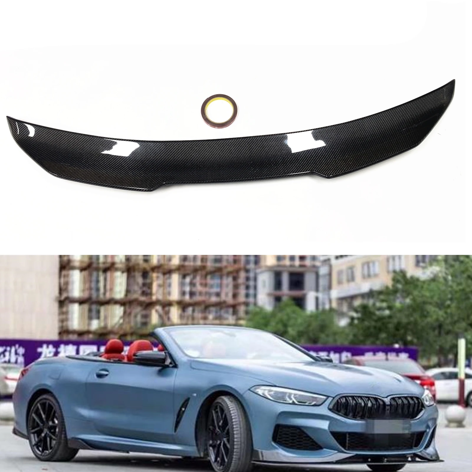 

PSM Rear Trunk Lid Spoiler Wing For BMW 8 Series G14 F91 M8 840i Convertible 2019-2023 2 Door Carbon Fiber Decklid Splitter Lip