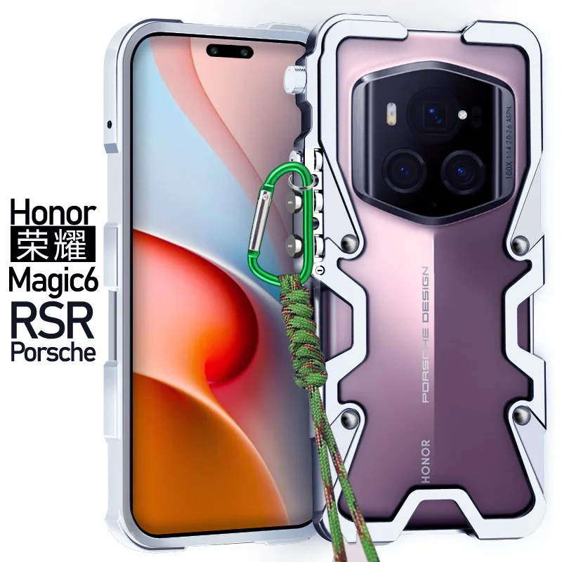 Metal Mechanical Arm Bumper Case For Honor Magic 6 RSR Porsche Magic 5 Lite Magic 4 Ultimate Magic 3 Pro Cover Phone Shell Bag