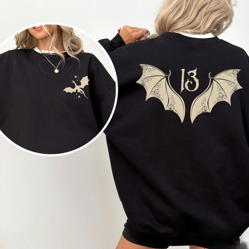 Sudadera del trece tronos de cristal Manon Blackbeak TOG Sarah J Maas camisa Booktok cuello redondo manga larga suave Casual Sudadera con capucha