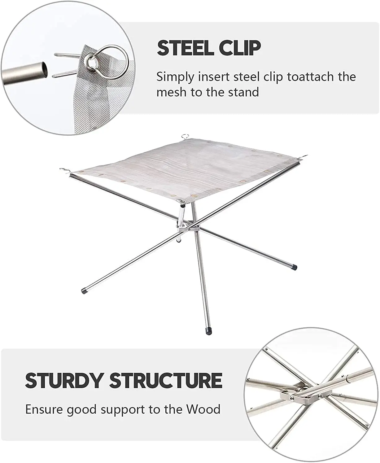 Compact Foldable Fire Pit Space Saving Design Steel Easy Transport for Camping and RVing