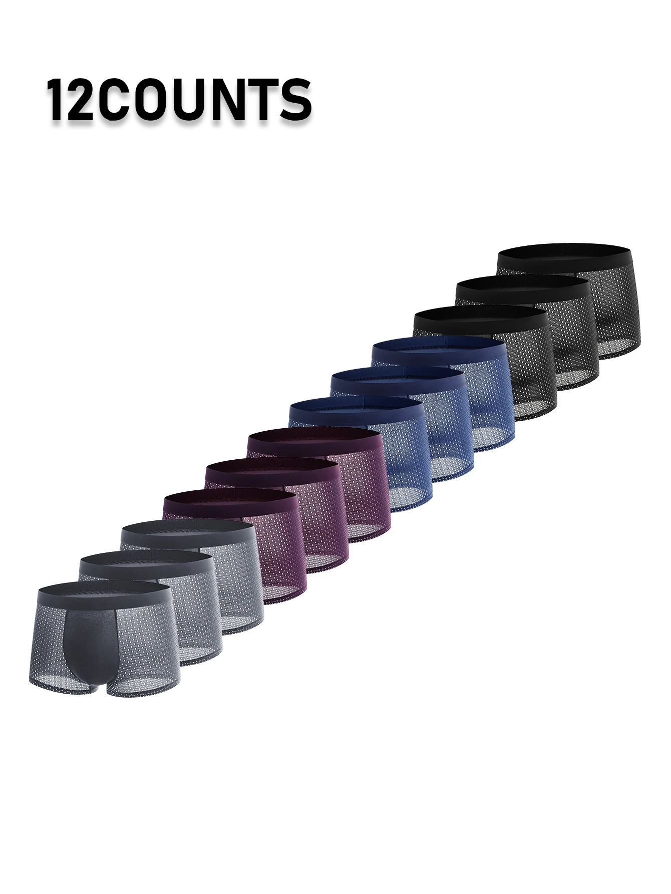 

Трусы-боксеры мужские сетчатые дышащие, 12 пар