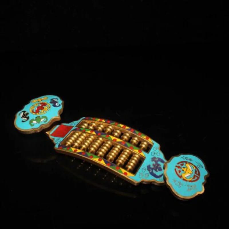 Chinese Gold Plated Pure Copper Cloisonne Pinching Silk Ruyi Abacus